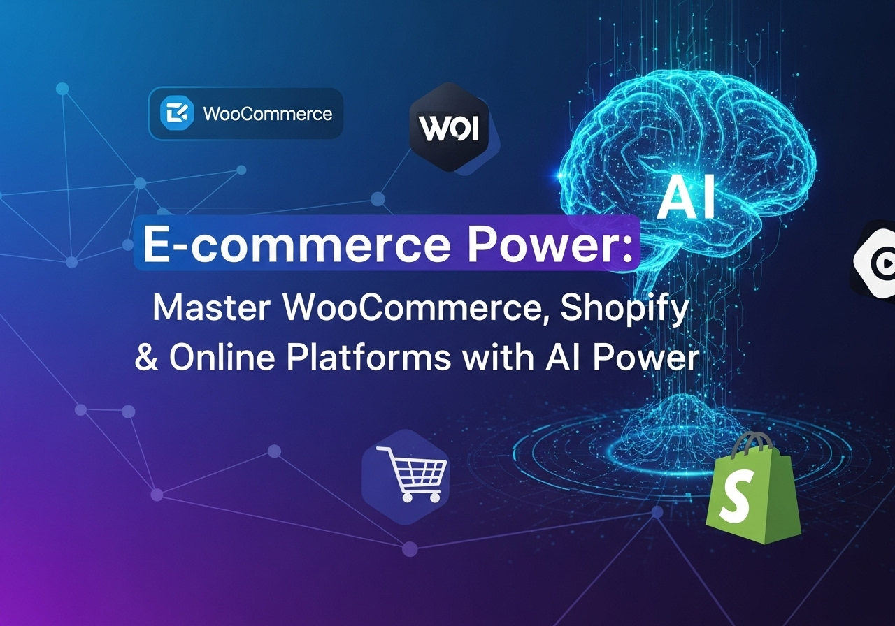 E-commerce Power: Master WooCommerce, Shopify & Online Platforms with AI Power